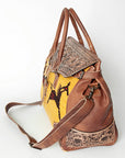 American Darling ADBG516 Duffel Hand Tooled Saddle Blanket Genuine Leather Women Bag Western Handbag Purse