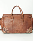 American Darling ADBG516 Duffel Hand Tooled Saddle Blanket Genuine Leather Women Bag Western Handbag Purse