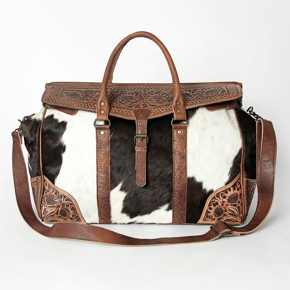 American Darling ADBG516 Duffel Hand Tooled Saddle Blanket Genuine Leather Women Bag Western Handbag Purse