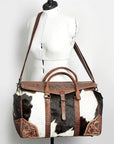 American Darling ADBG516 Duffel Hand Tooled Saddle Blanket Genuine Leather Women Bag Western Handbag Purse