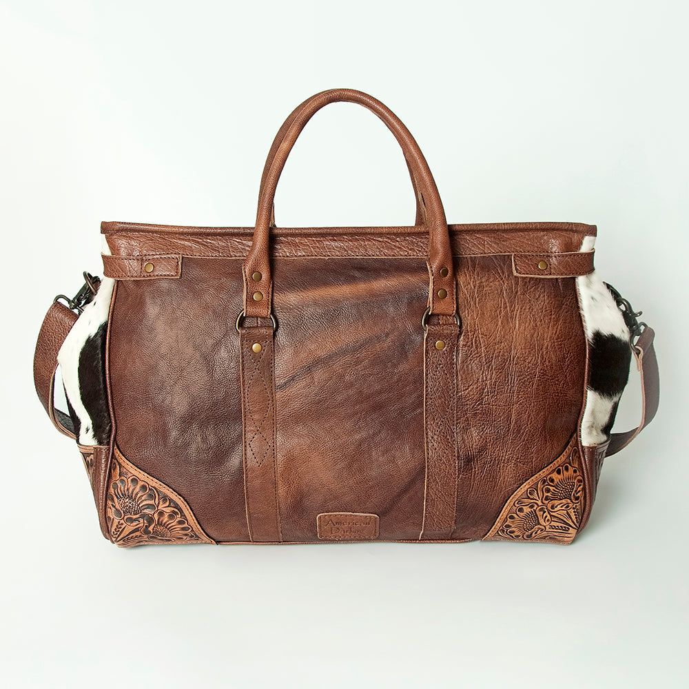 American Darling ADBG516 Duffel Hand Tooled Saddle Blanket Genuine Leather Women Bag Western Handbag Purse