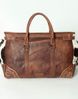 American Darling ADBG516 Duffel Hand Tooled Saddle Blanket Genuine Leather Women Bag Western Handbag Purse