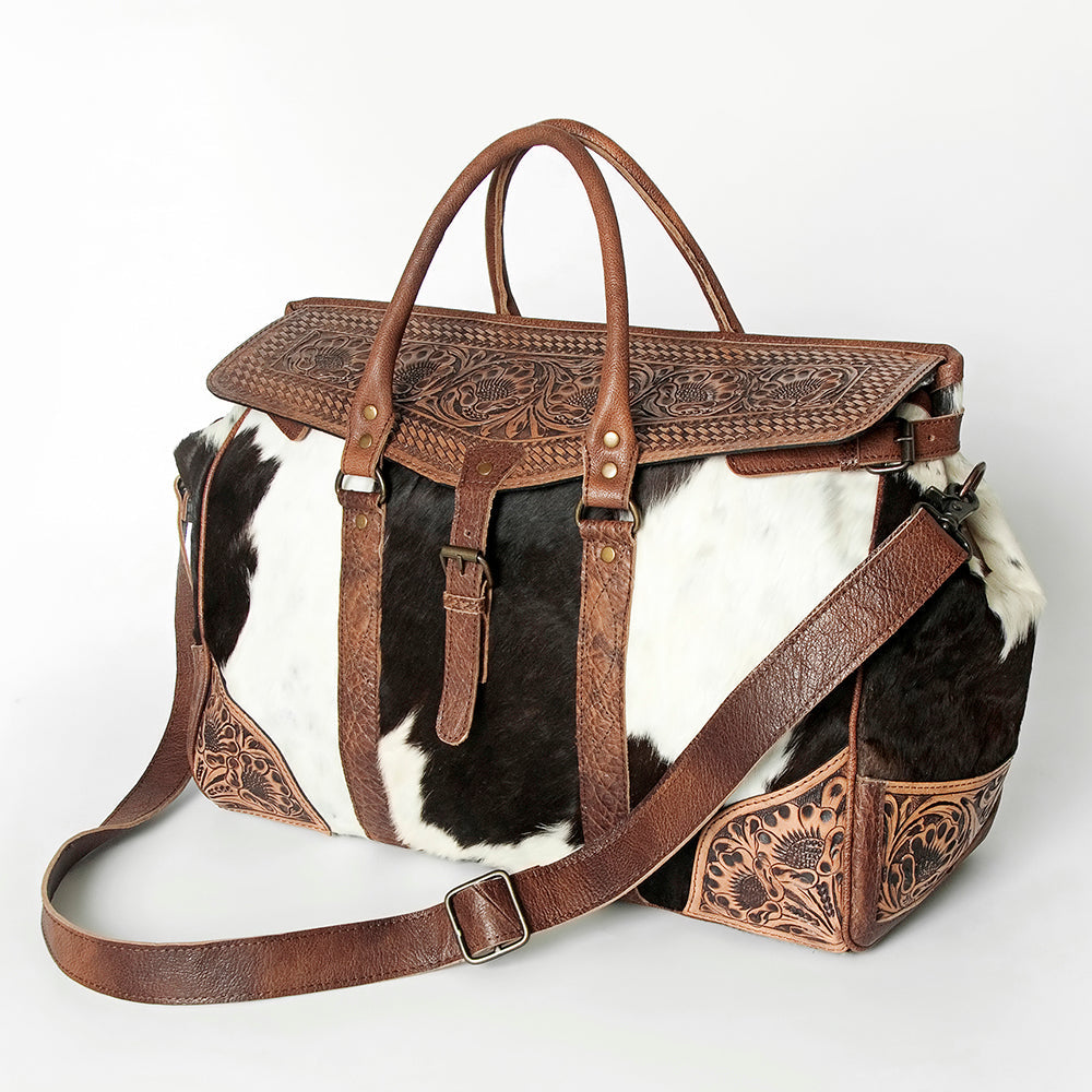 American Darling ADBG516 Duffel Hand Tooled Saddle Blanket Genuine Leather Women Bag Western Handbag Purse