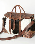 American Darling ADBG516 Duffel Hand Tooled Saddle Blanket Genuine Leather Women Bag Western Handbag Purse