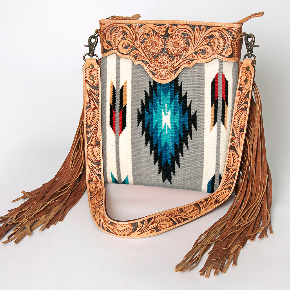 American Darling Cross Body Hand Tooled Saddle Blanket Genuine Leather Women Bag Western Handbag Purse