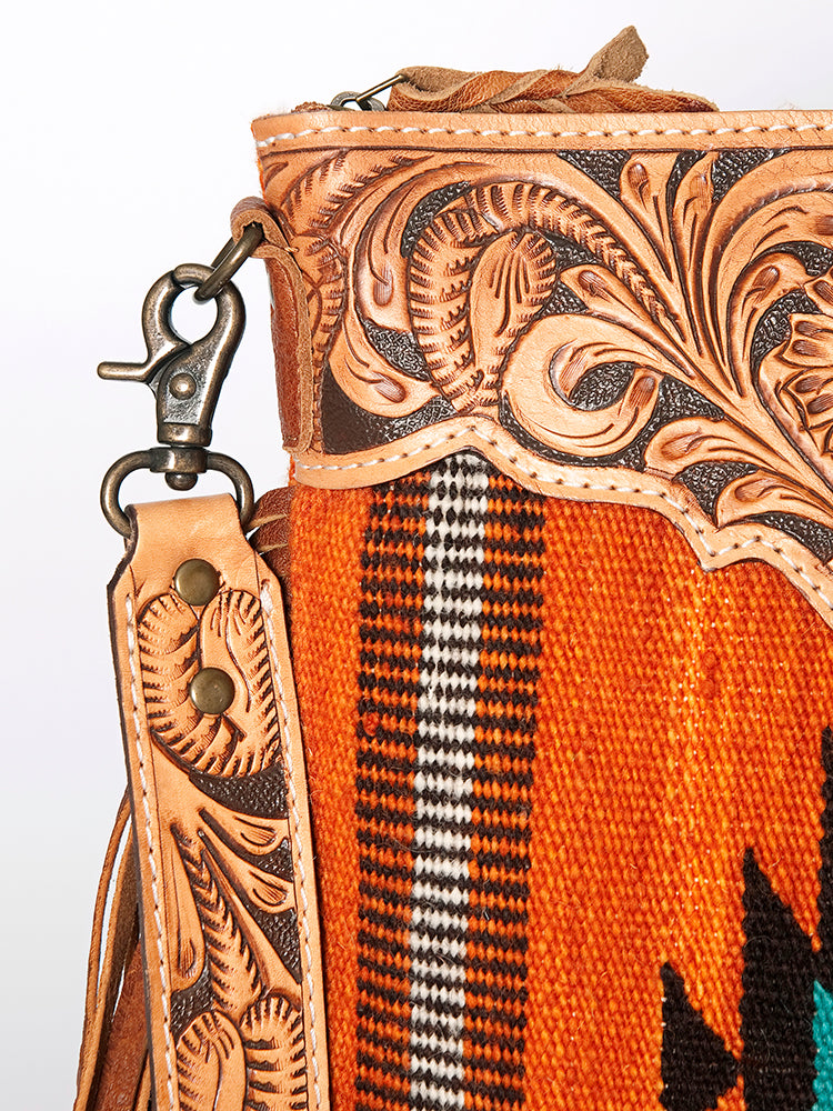 American Darling Cross Body Hand Tooled Saddle Blanket Genuine Leather Women Bag Western Handbag Purse