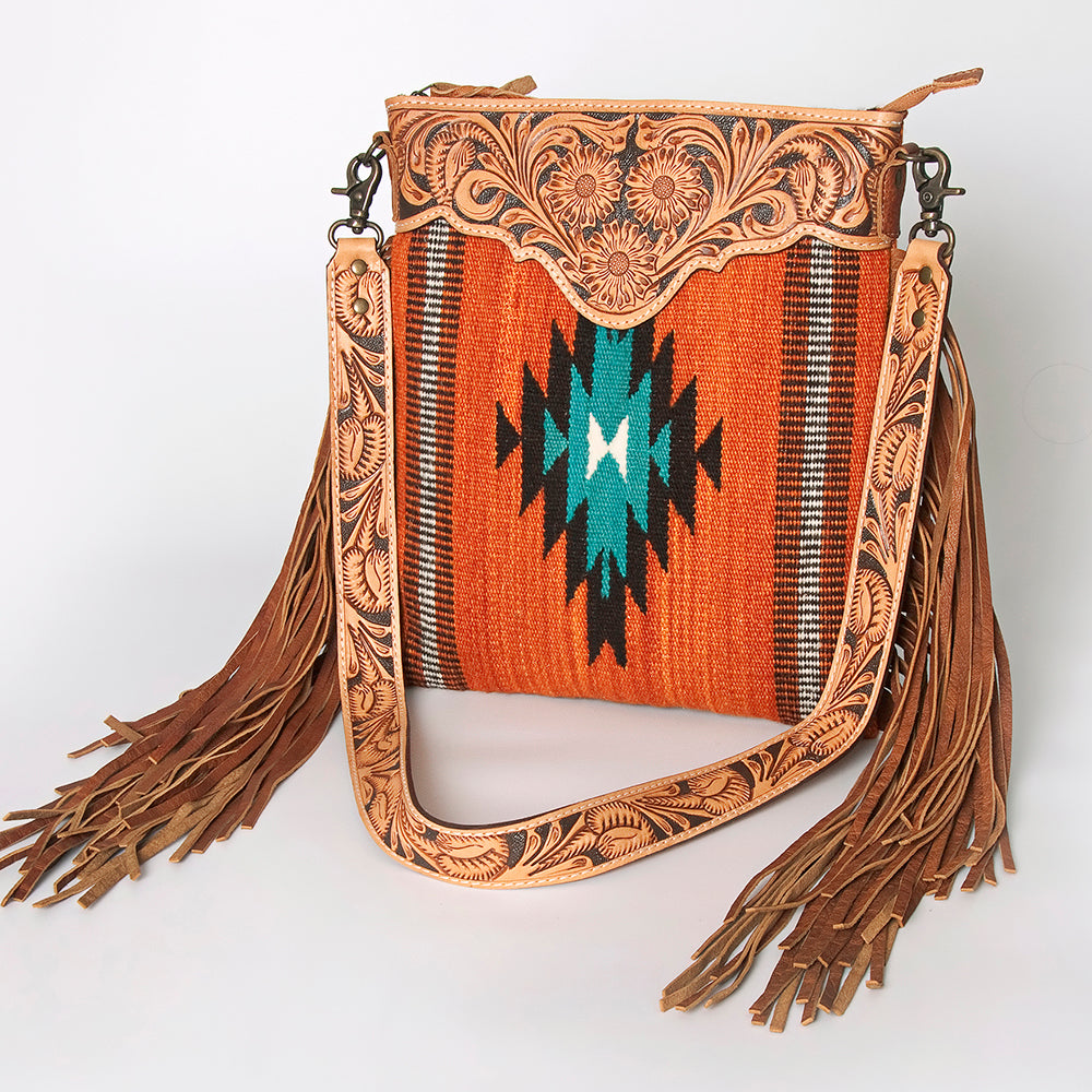 American Darling Cross Body Hand Tooled Saddle Blanket Genuine Leather Women Bag Western Handbag Purse