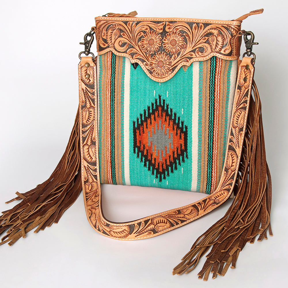 American Darling Cross Body Hand Tooled Saddle Blanket Genuine Leather Women Bag Western Handbag Purse