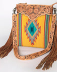 American Darling Cross Body Hand Tooled Saddle Blanket Genuine Leather Women Bag Western Handbag Purse