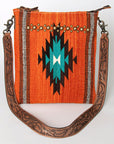 American Darling ADBG865 Large Crossbody Saddle Blanket Genuine Leather Women Bag Western Handbag Purse