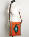 American Darling ADBG865 Large Crossbody Saddle Blanket Genuine Leather Women Bag Western Handbag Purse