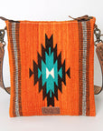 American Darling ADBG865 Large Crossbody Saddle Blanket Genuine Leather Women Bag Western Handbag Purse