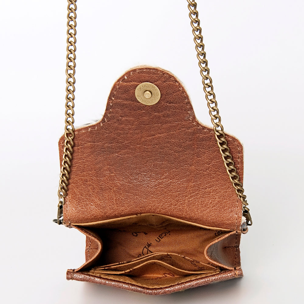 American Darling Hand Tooled Hair On Genuine Leather Women Bag Western Handbag Purse