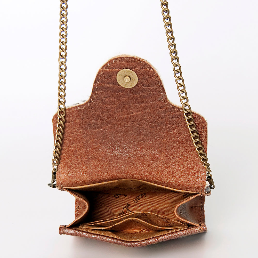American Darling Hand Tooled Hair On Genuine Leather Women Bag Western Handbag Purse