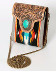 American Darling Hand Tooled Hair On Genuine Leather Women Bag Western Handbag Purse
