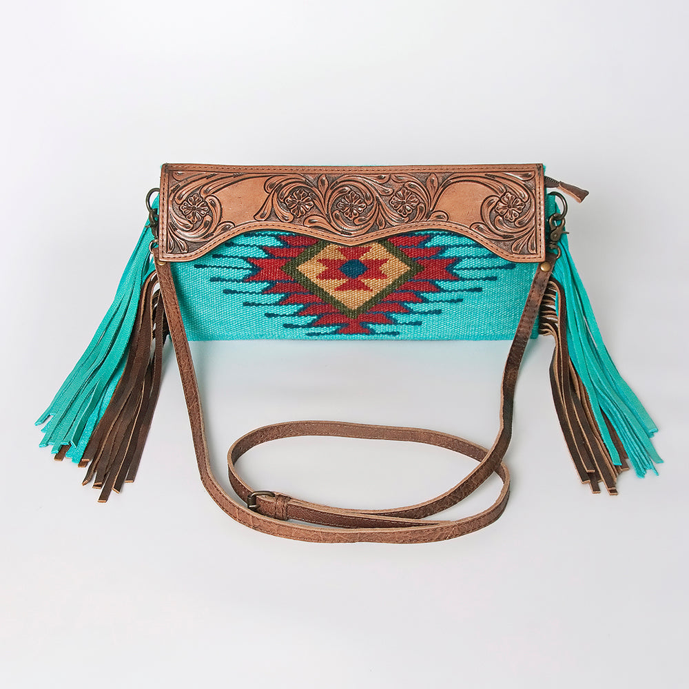 American Darling Hand Tooled Saddle Blanket Genuine Leather Women Bag Western Handbag Purse