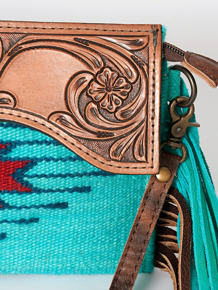 American Darling Hand Tooled Saddle Blanket Genuine Leather Women Bag Western Handbag Purse