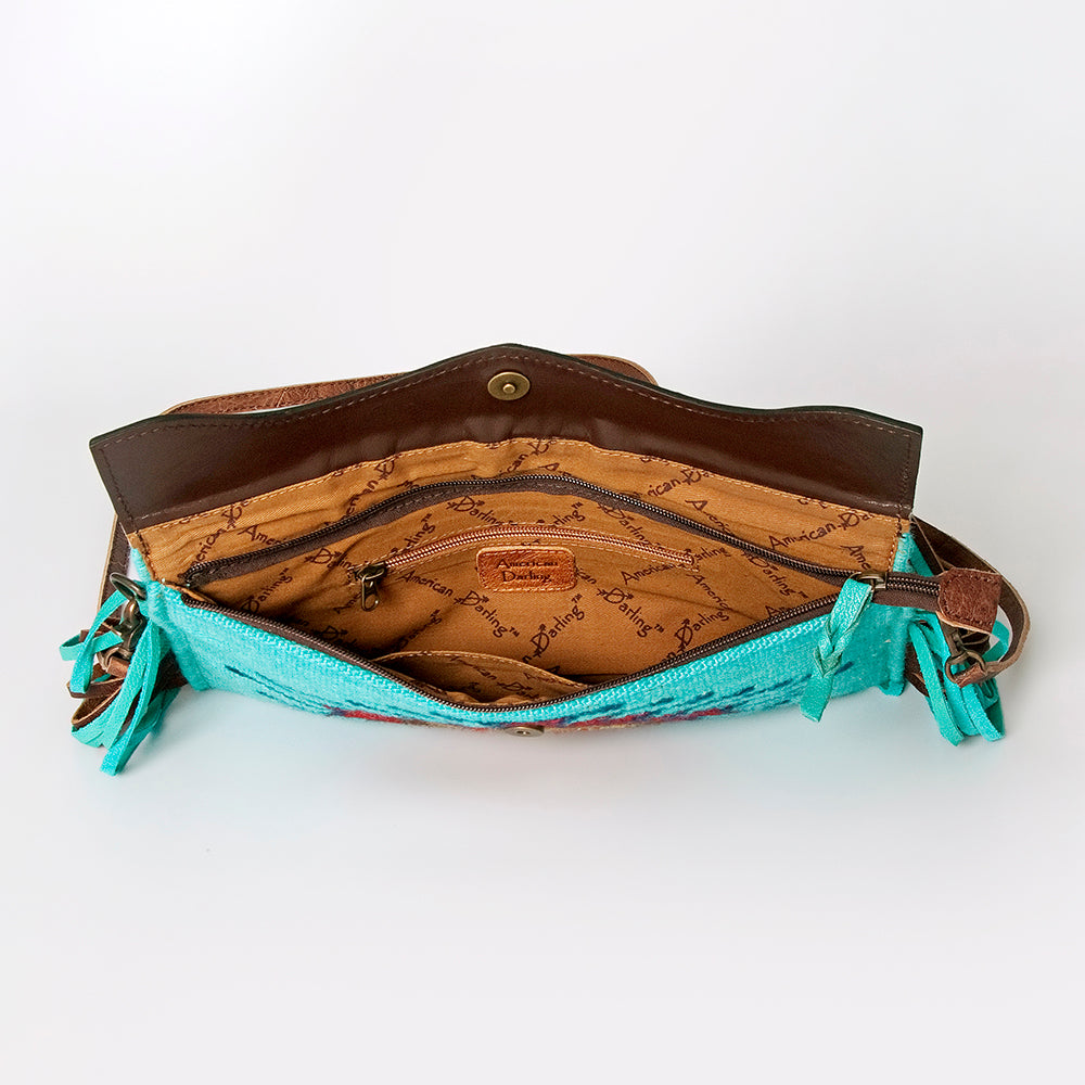 American Darling Hand Tooled Saddle Blanket Genuine Leather Women Bag Western Handbag Purse