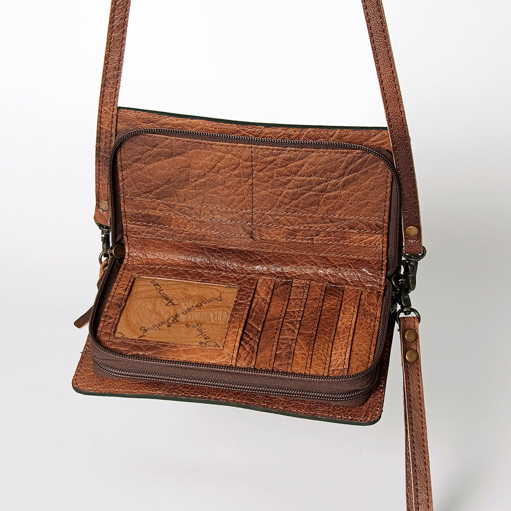 American Darling ORGANISER Upcycled Wool Genuine Leather women bag western handbag purse