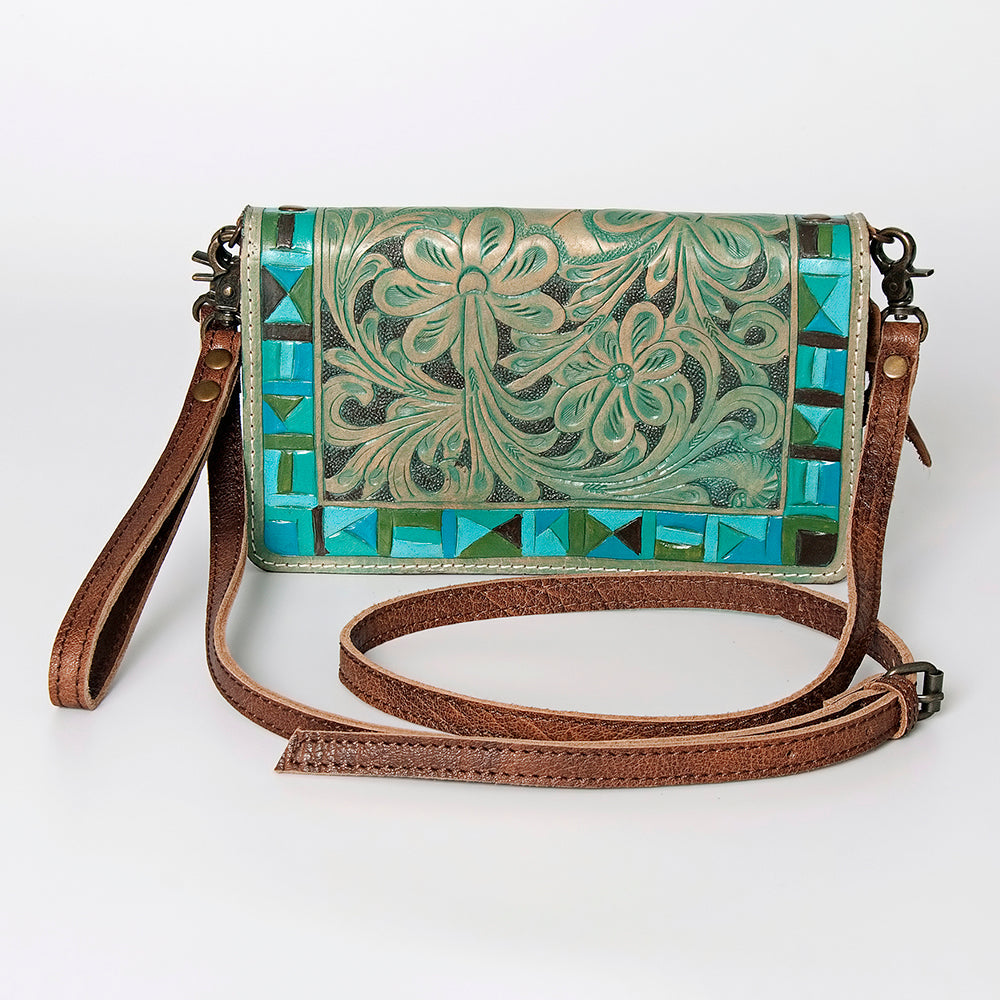 American Darling ORGANISER Upcycled Wool Genuine Leather women bag western handbag purse