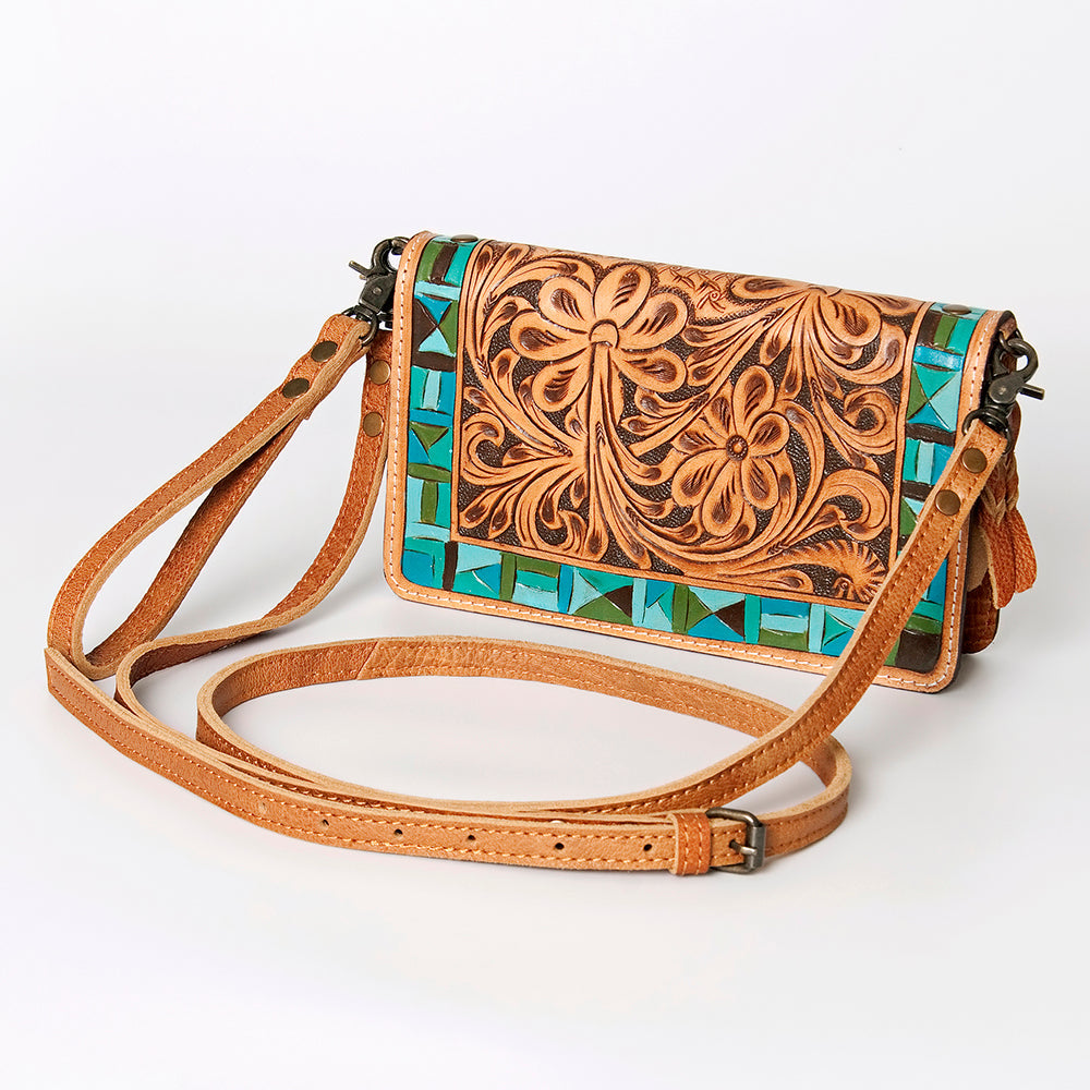 American Darling ORGANISER Upcycled Wool Genuine Leather women bag western handbag purse