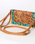 American Darling ORGANISER Upcycled Wool Genuine Leather women bag western handbag purse