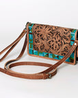 American Darling ORGANISER Upcycled Wool Genuine Leather women bag western handbag purse