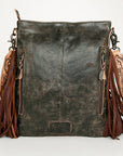 American Darling ADBGS192V Messenger Hand Tooled Hair On Genuine Leather Women Bag Western Handbag Purse