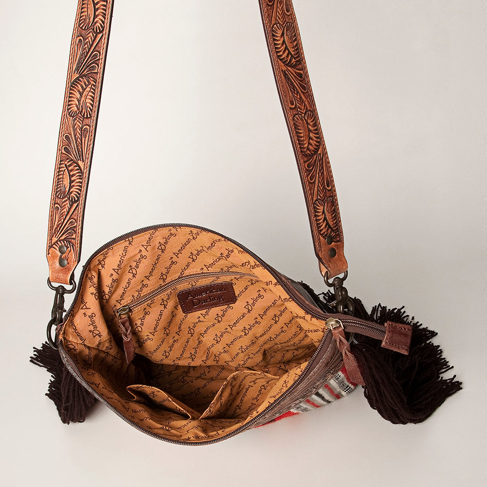American Darling ADBGZ629 Large Crossbody Hand Tooled Saddle Blanket Genuine Leather Women Bag Western Handbag Purse