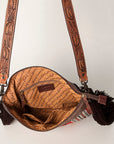 American Darling ADBGZ629 Large Crossbody Hand Tooled Saddle Blanket Genuine Leather Women Bag Western Handbag Purse