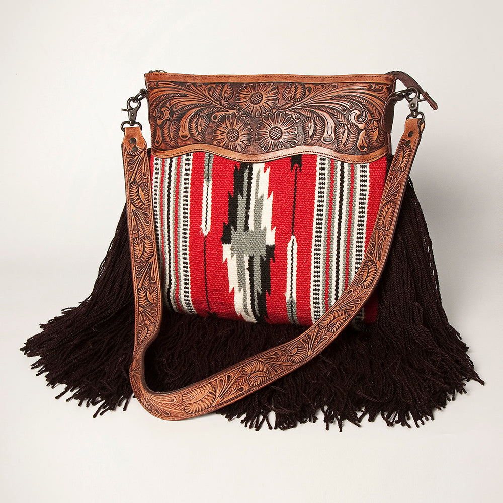 American Darling ADBGZ629 Large Crossbody Hand Tooled Saddle Blanket Genuine Leather Women Bag Western Handbag Purse