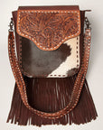 American Darling Cross Body Hand Tooled Hair On Genuine Leather Women Bag Western Handbag Purse