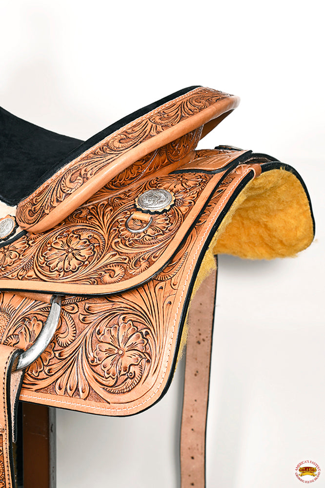 Bar H Equine American Leather Horse Saddle Tack One Ear Headstall | Breast Collar | Browband Headstall | Wither Strap | Tack Set BER252