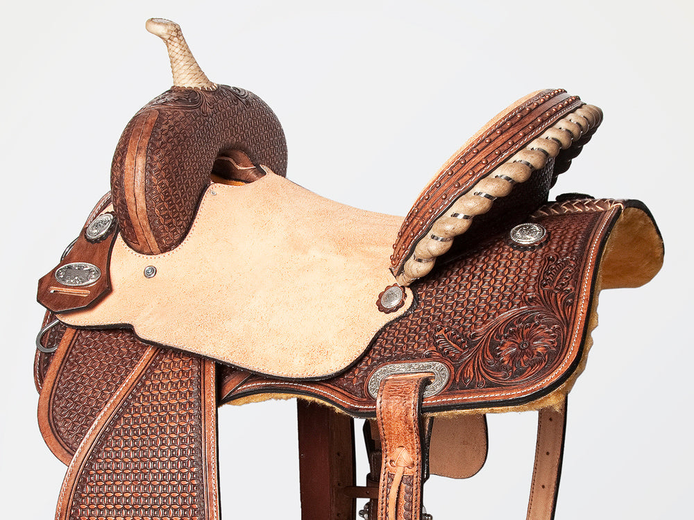 Bar H Equine American Leather Horse Saddle Tack One Ear Headstall | Breast Collar | Browband Headstall | Wither Strap | Tack Set BER252