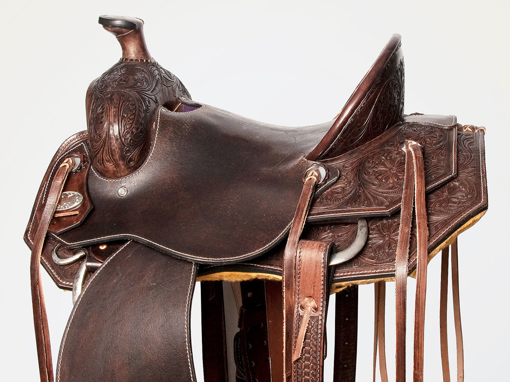 Bar H Equine American Leather Horse Saddle Tack One Ear Headstall | Breast Collar | Browband Headstall | Wither Strap | Tack Set BER255
