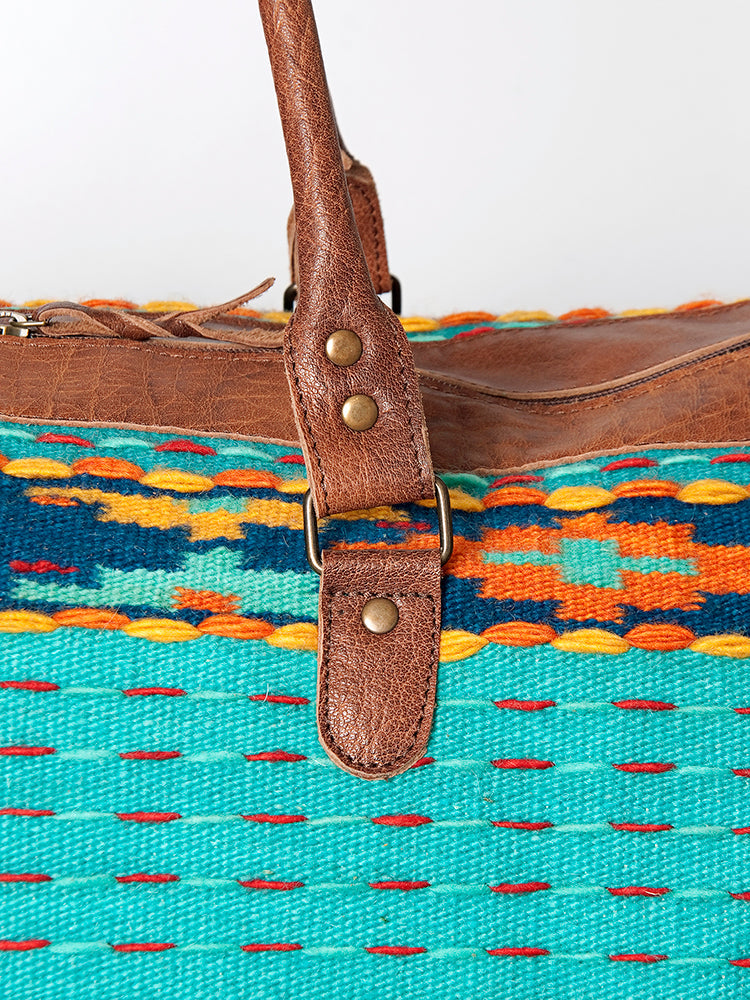 American Darling Duffel Saddle Blanket Genuine Leather Women Bag Western Handbag Purse