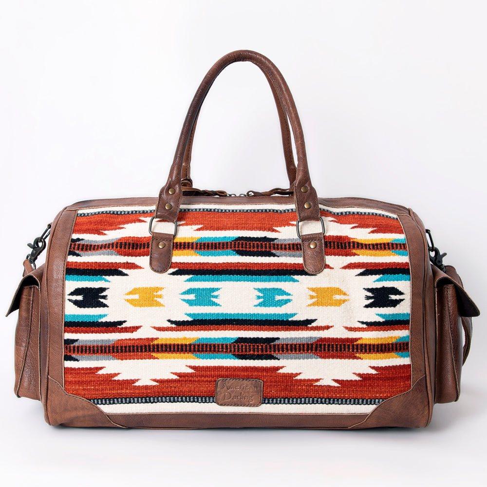 American Darling Duffel Saddle Blanket Genuine Leather Women Bag Western Handbag Purse