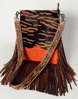 American Darling ADBGS192AB Messenger Hair On Genuine Leather Women Bag Western Handbag Purse