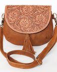 American Darling Messenger Hand Tooled Genuine Leather Women Bag Western Handbag Purse
