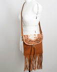 American Darling Messenger Hand Tooled Hair On Genuine Leather Women Bag Western Handbag Purse