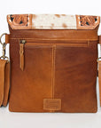 American Darling Messenger Hand Tooled Hair On Genuine Leather Women Bag Western Handbag Purse