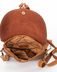 American Darling Messenger Hand Tooled Hair On Genuine Leather Women Bag Western Handbag Purse