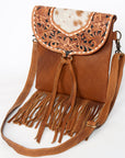 American Darling Messenger Hand Tooled Hair On Genuine Leather Women Bag Western Handbag Purse