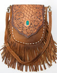 American Darling Large Crossbody Hand Tooled Genuine Leather women bag western handbag purse