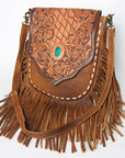 American Darling Large Crossbody Hand Tooled Genuine Leather women bag western handbag purse
