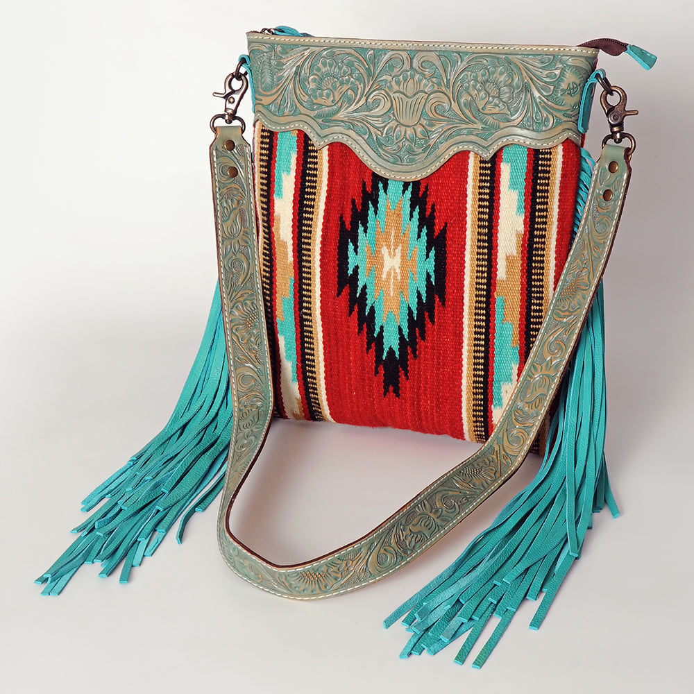 American Darling Cross Body Hand Tooled Saddle Blanket Genuine Leather Women Bag Western Handbag Purse