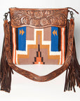 American Darling ADBGZ568A Signature Crossbody Hand Tooled Saddle Blanket Genuine Leather women bag western handbag purse