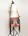 American Darling ADBGZ568A Signature Crossbody Hand Tooled Saddle Blanket Genuine Leather women bag western handbag purse