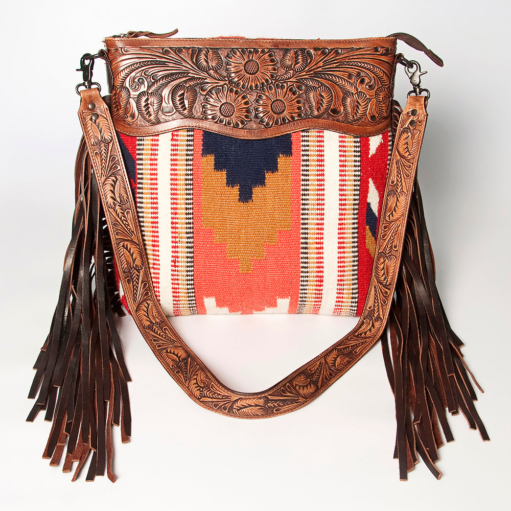 American Darling ADBGZ561A Signature Crossbody Hand Tooled Saddle Blanket Genuine Leather women bag western handbag purse