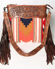 American Darling ADBGZ561A Signature Crossbody Hand Tooled Saddle Blanket Genuine Leather women bag western handbag purse